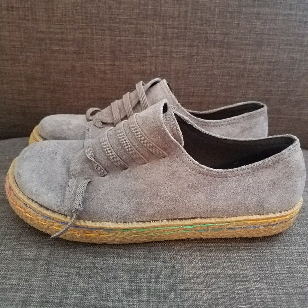 Gray slip on loafers size 6